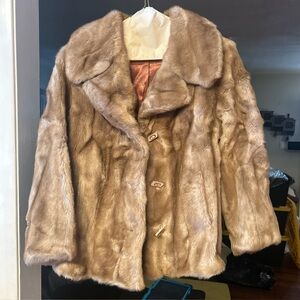 Elegant Tan Faux Fur Coat